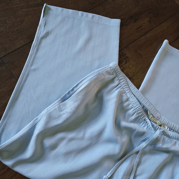 Tommy Bahama Women's Elastic Drawstring Pants Wide Leg Crop Silk Size Medium - Picture 5 of 8